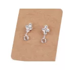 Elegáns kristálykő fülbevaló  9 mm x 21 mm csillogó csiszolt üveg, befűzős függő. 