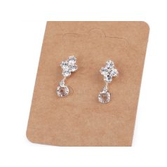   Elegáns kristálykő fülbevaló  9 mm x 21 mm csillogó csiszolt üveg, befűzős függő. 