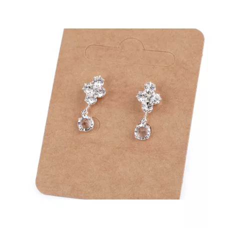 Elegáns kristálykő fülbevaló  9 mm x 21 mm csillogó csiszolt üveg, befűzős függő. 