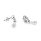 Elegáns kristálykő fülbevaló  9 mm x 21 mm csillogó csiszolt üveg, befűzős függő. 
