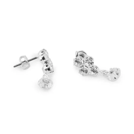 Elegáns kristálykő fülbevaló  9 mm x 21 mm csillogó csiszolt üveg, befűzős függő. 