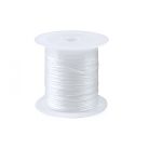 Extra erős 1 mm-es fehér lapos ékszerkészítő gumi  10 m/orsó. Rugalmas damil. 400 % megnyúlás
