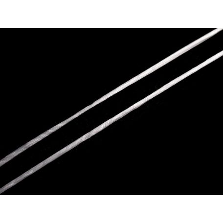 Extra erős 1 mm-es fehér lapos ékszerkészítő gumi  10 m/orsó. Rugalmas damil. 400 % megnyúlás