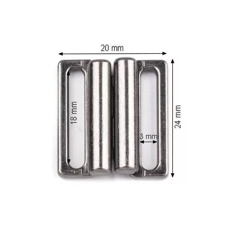 Fürdőruha csat 20 mm, Több színben.  Bújtató méret 20 mm, rozsdamentes.  10 db/csomag. Fürdőruha kellék. 21 x 24 mm