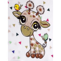   Gyerekeknek pamut zsebkendő, zsiráf (Kód:3) mintával. 27x27 cm. 6 db / csomag. EKO-TEX100.