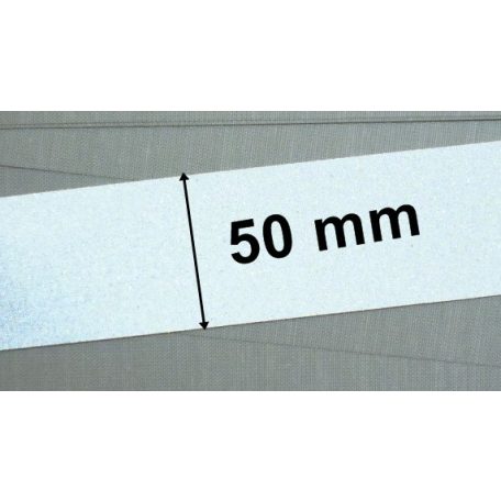Varrható fényvisszaverő szalag, 50 mm,  szürke, közepes vastagságú anyagon 5 méter/kiszerelés .
