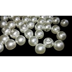   Menyasszonyi ruhához golyógomb 8 mm, gyöngyfehér vagy ekrü szín ( 25 db/csomag) Esküvői kellék