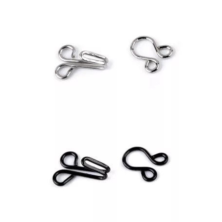  Párizsi kapocs 6 - os méret (10+8 mm) fekete vagy ezüst . 18 pár/ bliszter 