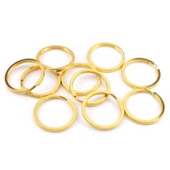   Kulcskarika kétsoros külső 30 mm elegáns lapos kivitelben, arany színben.  50 db/csomag