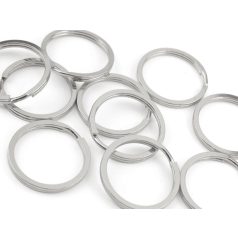   Kulcskarika kétsoros külső 30 mm elegáns lapos kivitelben, ezüst színben.  50 db/csomag