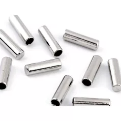  Zsinórvég záró elem max 4 mm-es zsinórhoz ezüst színben.  10 db/csomag