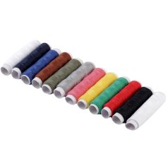   Praktikus cérna készlet, 120-as vastagságú poliészter szál vegyesen 50 m x 12 db / csomag.  