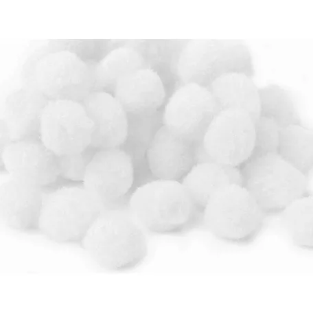 Pompon 10-13 mm hófehér zsenilia golyó, 100 db / csomag Kreatív alapkellék