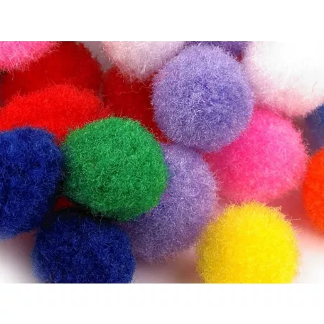 Pompon 11 mm mix  vegyes színes zsenilia golyó, 100 db / csomag Kratív alapkellék.