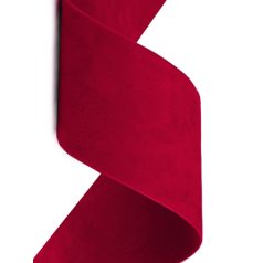   Kétoldalas 40 mm -es piros szemis szalag. Velúr hatású bársonyos tapintású.  5 méter / kiszerelés. dekorációs szalag.