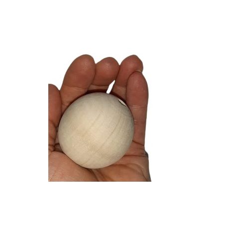 Fagolyó natúr 50 mm világos nem lakkozott fa, nagylyukú. Furat: 7,5 mm 1 db Kreatív kellék.