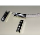 Zsinór összekötő elem fém lemezes 20 mm -es, 4-5 mm-es zsinórhoz. (20 db/cs)
