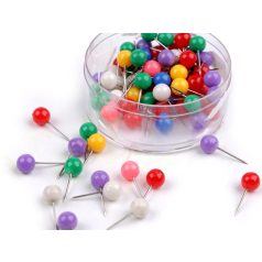   Térképtű, gombostű műanyag 6 mm fejjel,  hossza 17 mm rozsdamementes acél. 80 db / doboz 