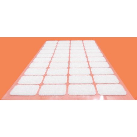 Öntapadó tépőzár 15mm x 25 mm, téglalap forma, fehér színű 40 pár/lap ( bolyhos és kampós együtt) 