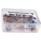 Gombostű üvegfejű vasalható mix színes 32 mm x 90 db/doboz . 10 gr./doboz