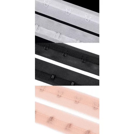 Párizsi kapocs méteres kiszerelésben 3 színben. PES anyagon 25-28 mm széles 45 m/orsó. Francia kapocs.