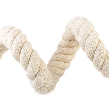 Sodrott pamut kötél 15 mm vastag 10 méter/ orsó  10 méterig kérhető egyben. Kerti bútor, hinta készítéséhez. Makramé zsinór.