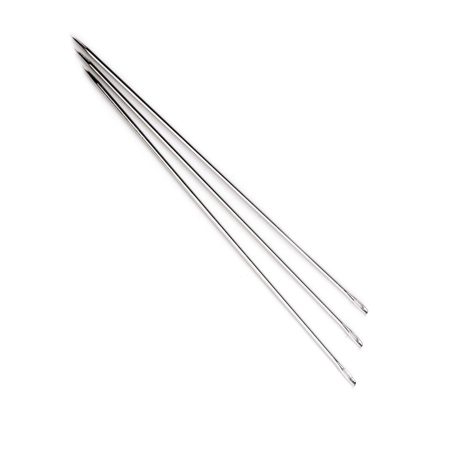 Kárpitos tű, hegyes hegyű, 20 cm hosszú,  2,4 mm vastagságú, tűszem 8x1,8  mm.  1 db 