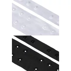   Body patent dupla soros. Szélesség: egyik 18;  másik 42 mm. Fekete vagy fehér színben 27 méter/kiszerelés Állítható.