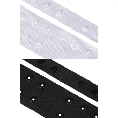 Body patent dupla soros. Szélesség: egyik 18;  másik 42 mm. Fekete vagy fehér színben 27 méter/kiszerelés Állítható.