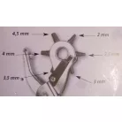 Forgófejes kézi lyukasztó, 6 mérettel. 2-4,5 mm 1 db 