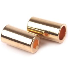   Fém zsinórvég rosegold színű. Méret 9 x 15 mm. (5-ös) Az egyik vég átmérője 5,5 mm a másik pedig 7,7 mm.Rozsdamentes.  50 db/ csomag 