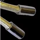 Fém zsinórvég rosegold színű. Méret 9 x 15 mm. (5-ös) Az egyik vég átmérője 5,5 mm a másik pedig 7,7 mm.Rozsdamentes.  50 db/ csomag 