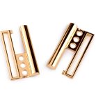 Fém csat 50 mm -es bújtatóval , arany színben színben. 1 pár. Fürdőruha vagy kabát övcsat.