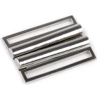 Fém csat 50 mm -es bújtatóval , ezüst színben színben. 1 pár. Fürdőruha vagy kabát övcsat.