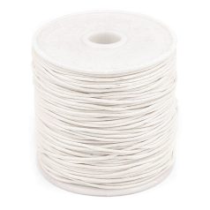   Pamut zsinór 1 mm fehér. Ékszerkészítő bőrhatású viaszolt zsinór (25 m / orsó)