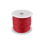 Ékszerkészítő zsinór 1 mm, piros színben 70% pamut, 30% poliészter. 50 m/orsó