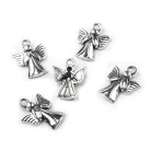 Angyal medál 20 x 15 mm, platina ezüst színű, rozsdamentes. Egyoldalas. 5 db/csomag