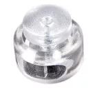 Zsinórszabályozó, kerek kétlyukú, max. 3 mm.átlátszó. "UFO".  200 db /csomag