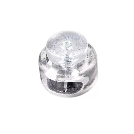 Zsinórszabályozó, kerek kétlyukú, max. 3 mm.átlátszó. "UFO".  200 db /csomag