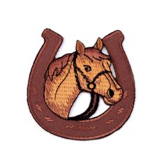   Ló patkóval felvasalható címke, folt, 70 mm x 80  mm 1 db 