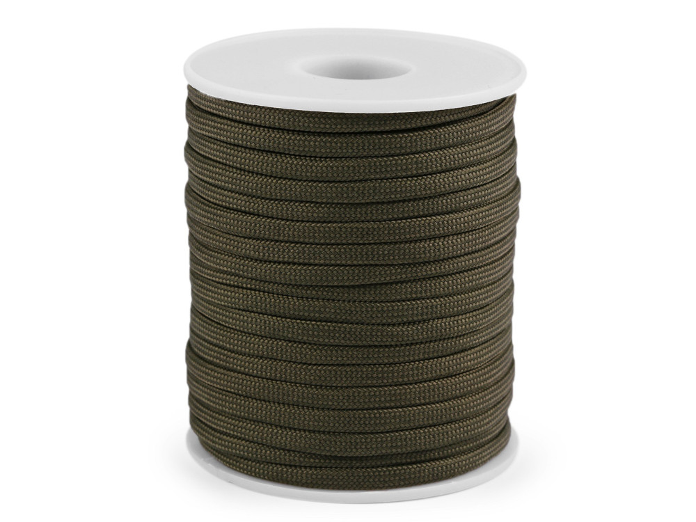 Paracord zsinór 4 mm sötét khaki színű (33) Ejtőernyő vagy ruhazsinór ...