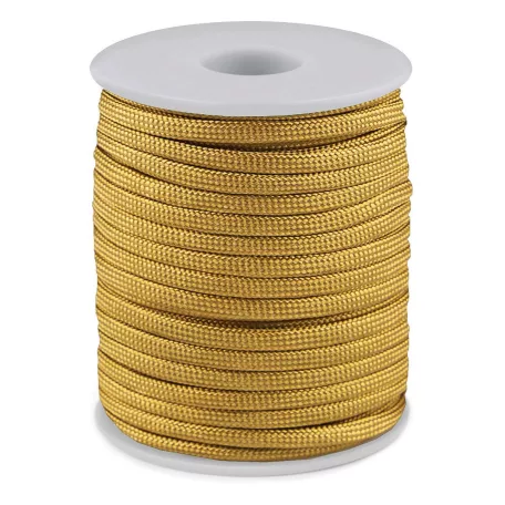 Paracord zsinór 4 mm arany színű (42).  Ejtőernyő vagy ruhazsinór. 25 m/orsó.