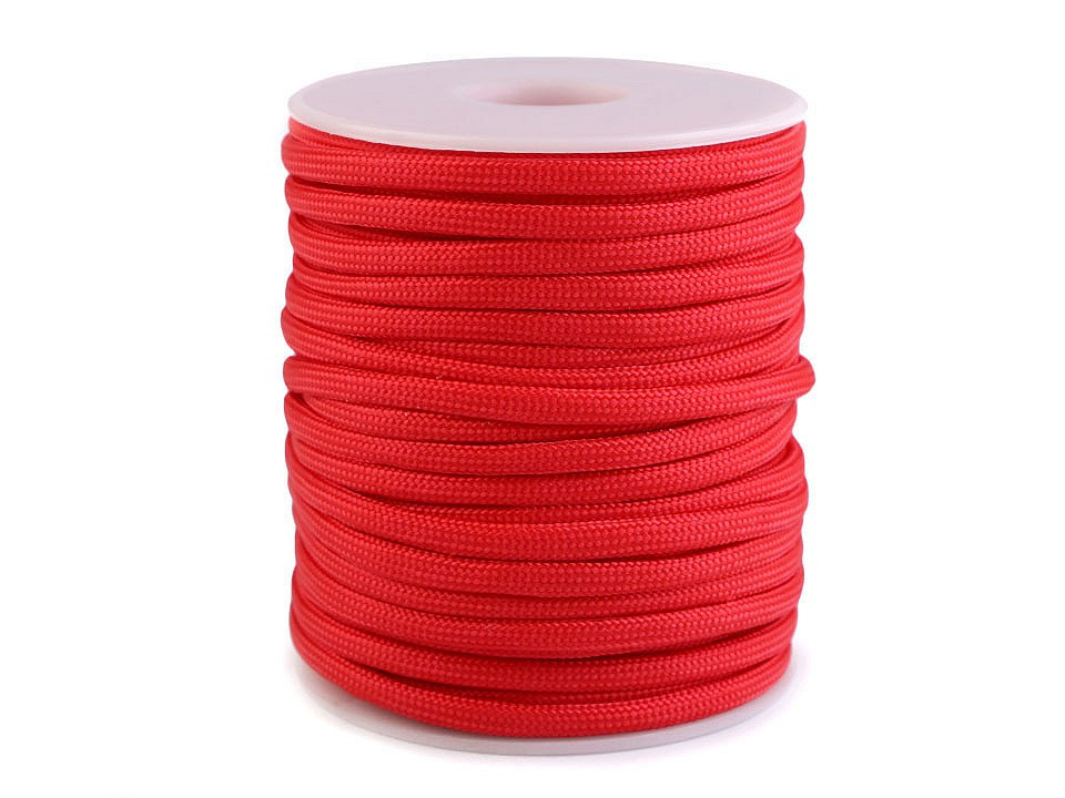 Paracord zsinór 4 mm piros színű (5) Ejtőernyő vagy ruhazsinór. 25 m ...