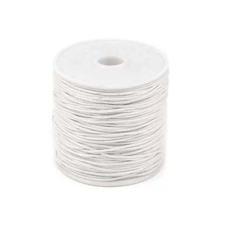 Ékszerkészítő viaszolt pamut zsinór 0,8 mm, fehér színben (25 m / orsó) (1-es szín)