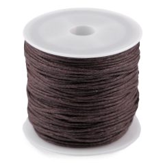   Ékszerkészítő viaszolt pamut zsinór 0,8 mm, kávébarna színben (25 m / orsó) (34-es szín)