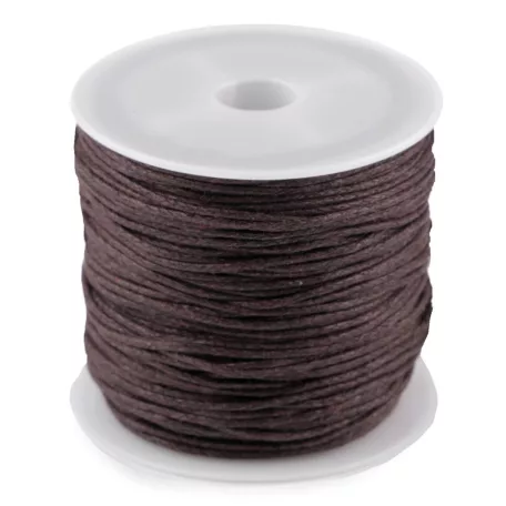 Ékszerkészítő viaszolt pamut zsinór 0,8 mm, kávébarna színben (25 m / orsó) (34-es szín)
