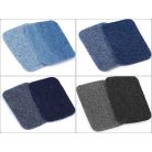 Farmerfolt felvasalható, pamut anyagból, 76x49 mm farmerkék árnyalatok és a fekete farmer  (10 db/csomag )