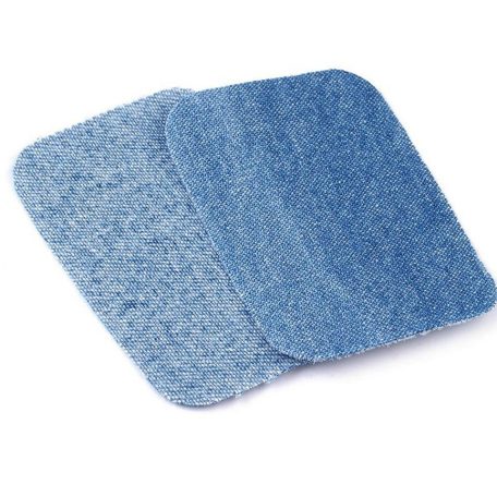 Farmerfolt felvasalható, pamut anyagból, 76x49 mm farmerkék árnyalatok és a fekete farmer  (10 db/csomag )