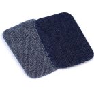 Farmerfolt felvasalható, pamut anyagból, 76x49 mm farmerkék árnyalatok és a fekete farmer  (10 db/csomag )