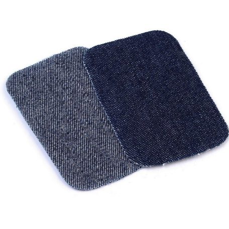 Farmerfolt felvasalható, pamut anyagból, 76x49 mm farmerkék árnyalatok és a fekete farmer  (10 db/csomag )